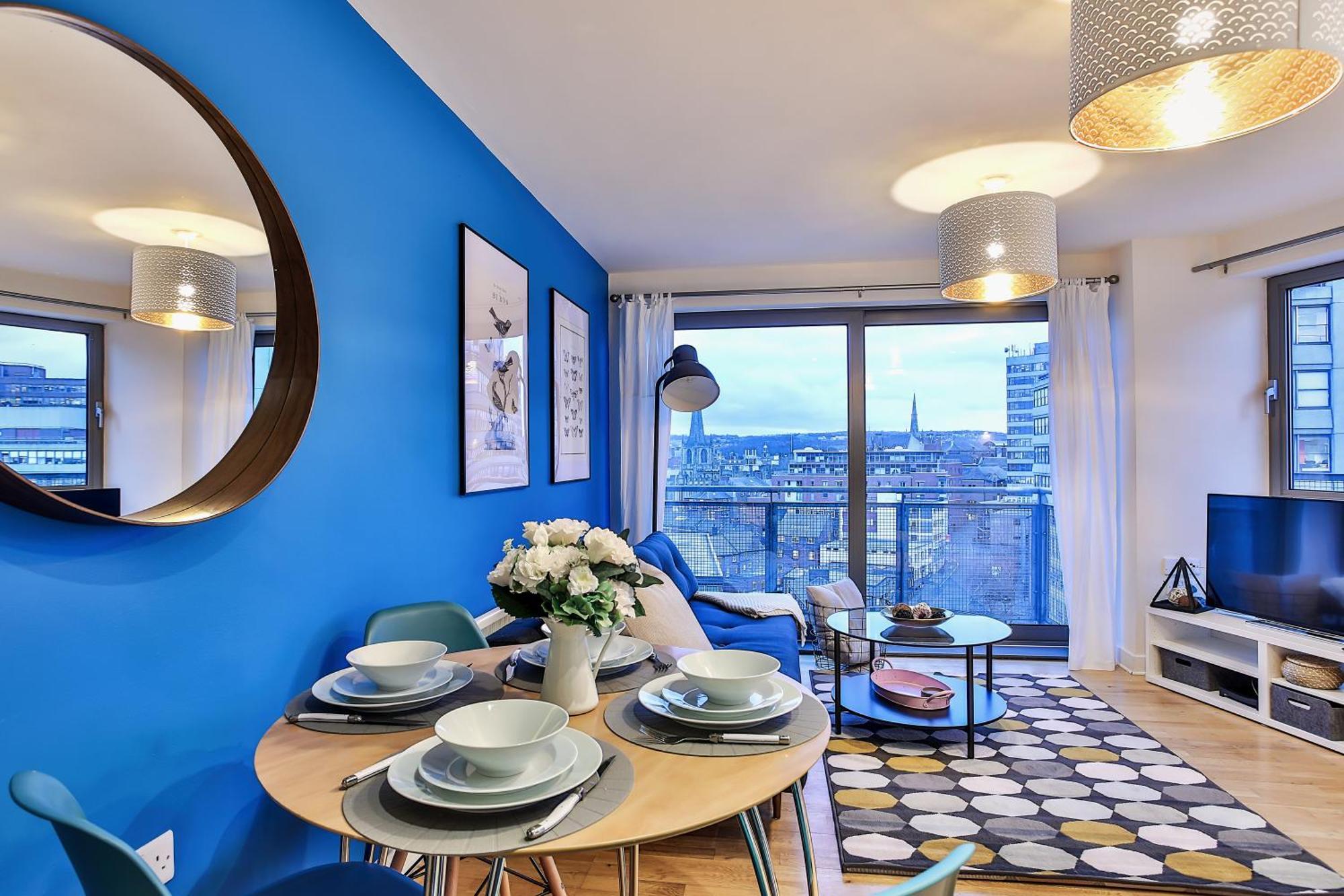 Skyview Apartment By Noknokstay - City Centre With Parking - Group, Family, Business Sheffield Buitenkant foto