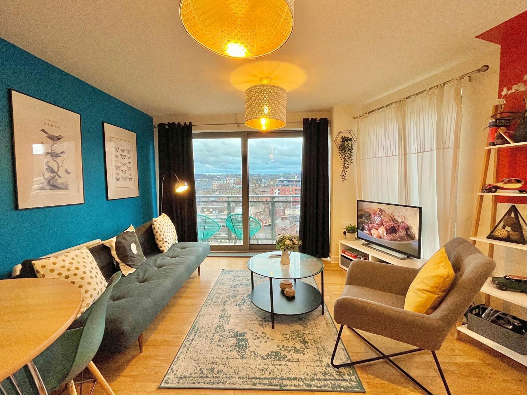 Skyview Apartment By Noknokstay - City Centre With Parking - Group, Family, Business Sheffield Buitenkant foto