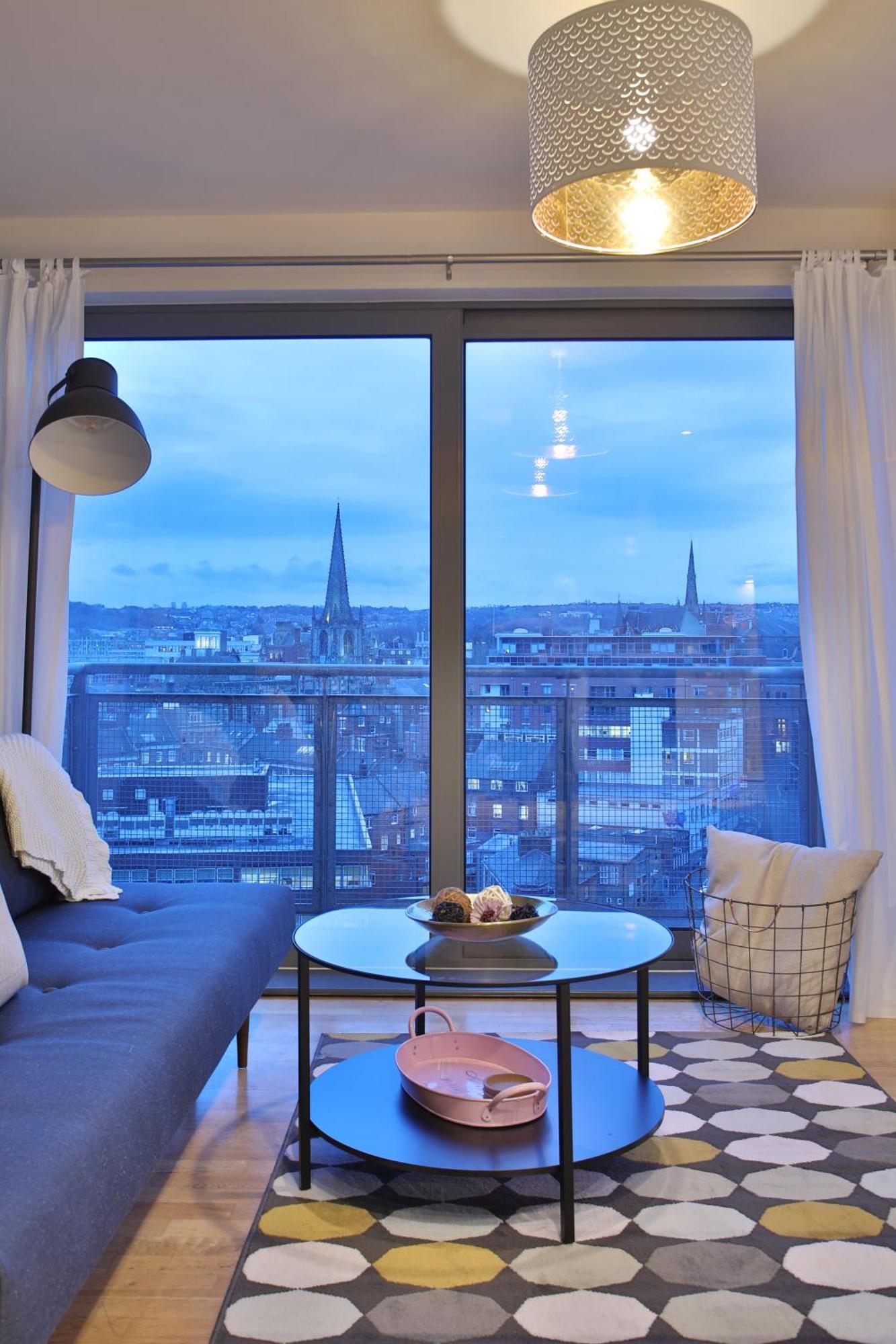 Skyview Apartment By Noknokstay - City Centre With Parking - Group, Family, Business Sheffield Buitenkant foto